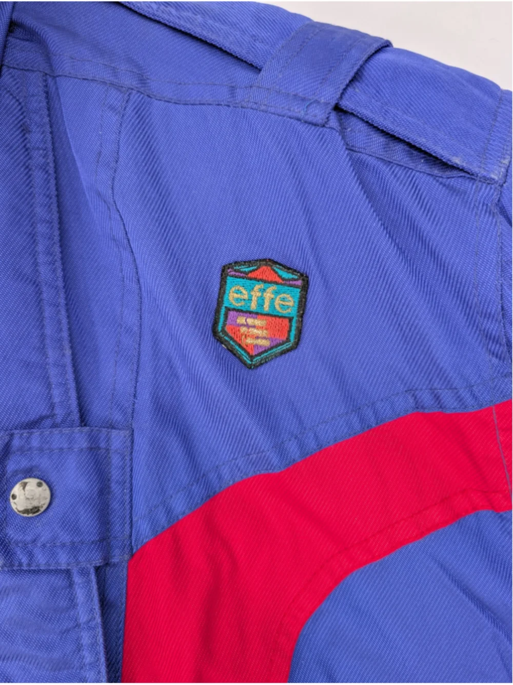Vintage EFFE 2-Piece Ski Suit Mens M 42 Blue Red Colorblock Snowsuit 80s 90s